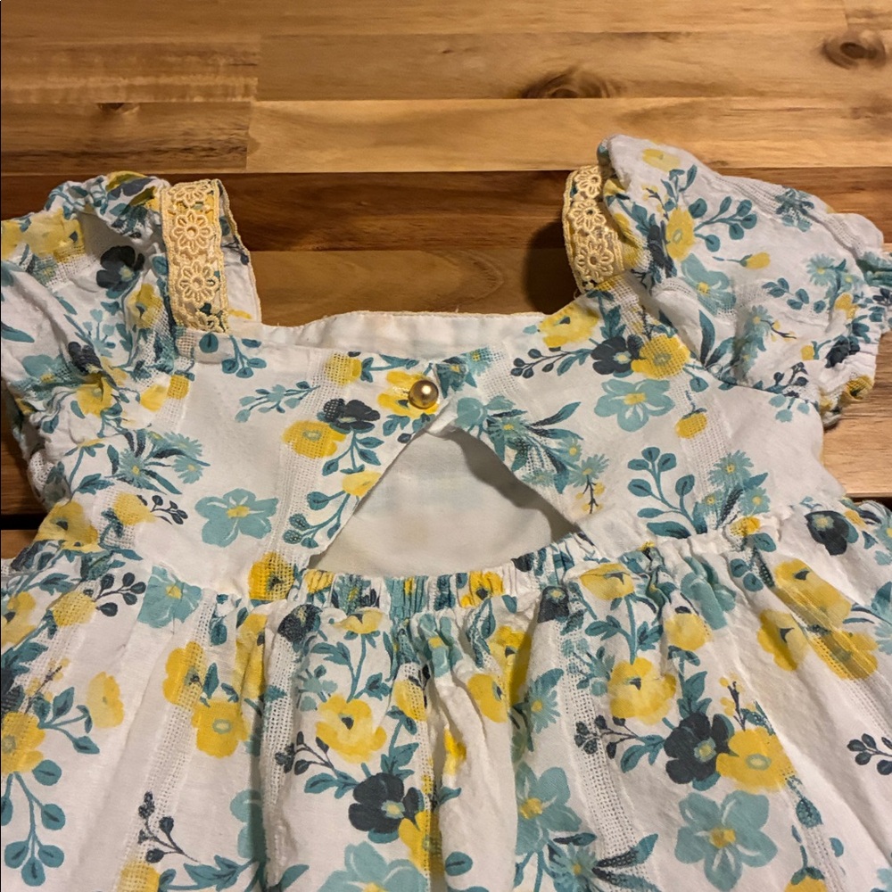 JOIE Girls 4T Floral Crochet Tiered Ruffled Dress - Picture 7 of 7